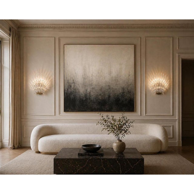 Italian Palmette Sconces in Glass by Barovier and Toso, Murano, 1960, Set of 2 For Sale - Image 3 of 7