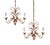 Paint Gilt Chandeliers with White Enamel Lily Flowers, 1950s For Sale - Image 7 of 8