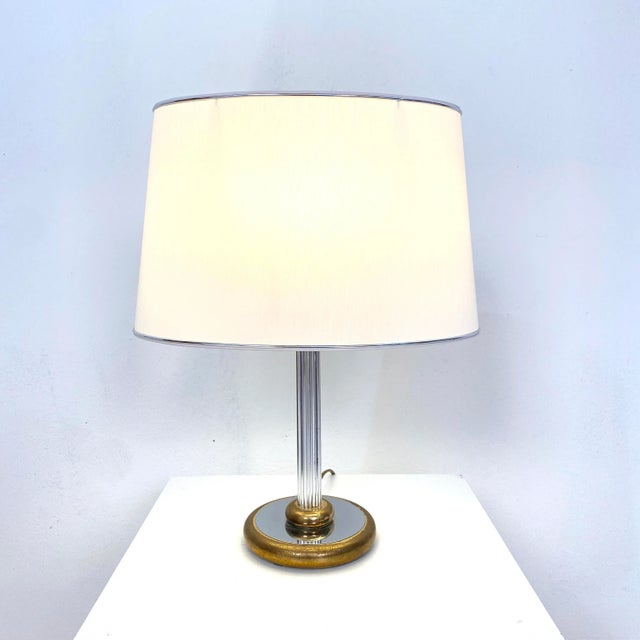 Mid-Century German Table Lamp in Chrome and Brass from Aro-Leuchte, 1971 For Sale - Image 6 of 10