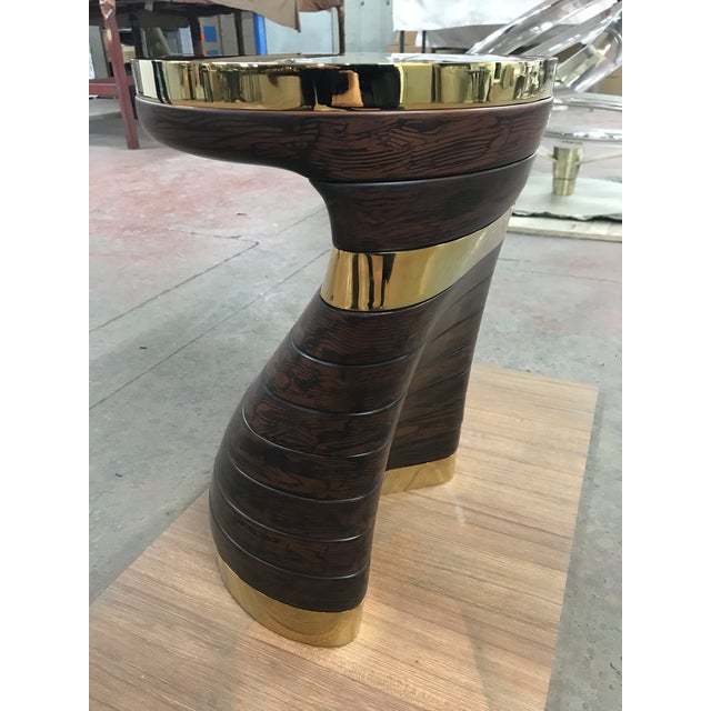 "Matita" Coffee Table With Bronze and Wood, Handcrafted, Bizimyer Furniture, Istanbul For Sale - Image 14 of 17