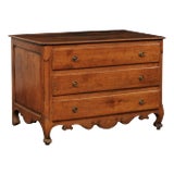Late 18th Century French Carved Walnut Commode For Sale