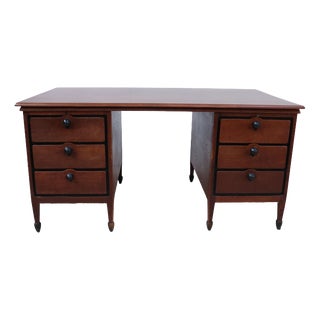 Dutch Oak Pedestal Desk by H. Pander & Zonen, 1920 For Sale