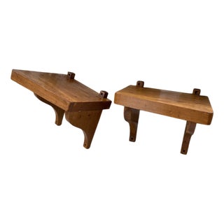 Modernist Constructivist Wall-Mounted Bedside Tables, 1950s, Set of 2 For Sale