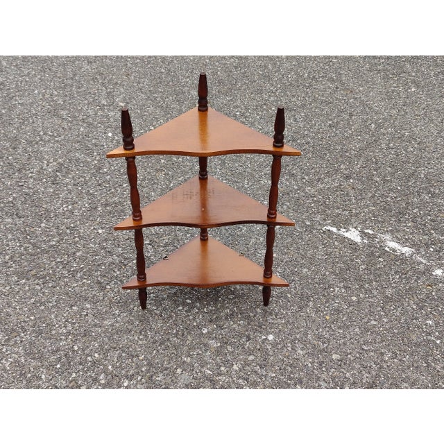 Late 20th Century Vintage Wood Corner Shelf or Trinket Display For Sale - Image 9 of 9