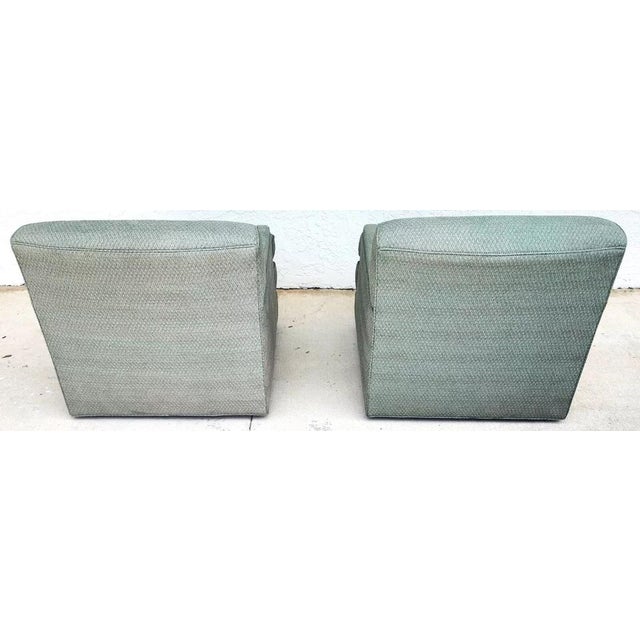 MCM Carr & Company Lounge Chairs Swivel Low Profile Pair For Sale - Image 10 of 11