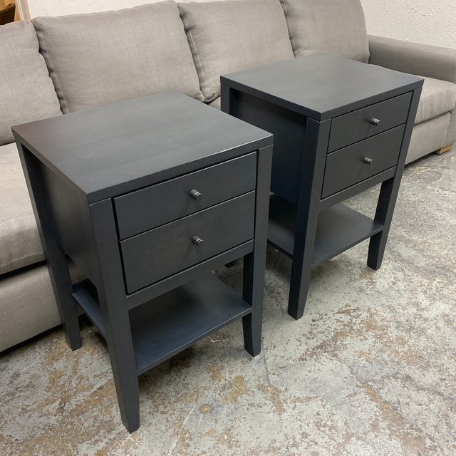 Wood Castle Furniture Maple Charcoal Finish Side Tables , a Pair Chairish