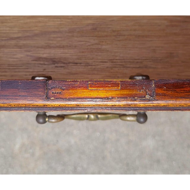 Vintage American Regency Style Tooled Leather Top Writing Executive Desk For Sale - Image 13 of 15