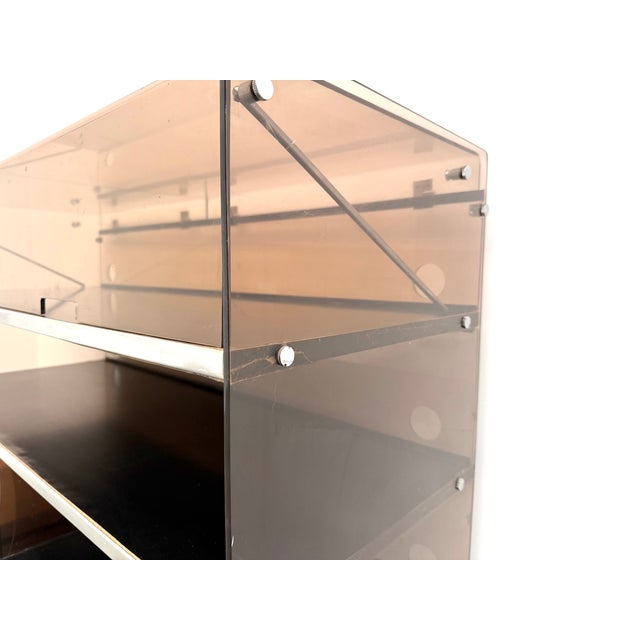 Smoked Acrylic Glass and Aluminum Hi-Fi Cabinet by Eric Maville, France, 1970s For Sale - Image 11 of 18