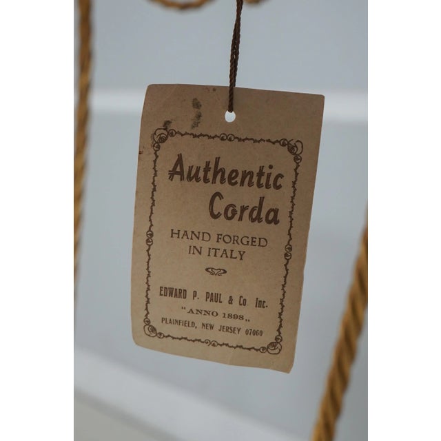 Authentic Corda Gold Finish Forged Iron Tall Tier Table For Sale - Image 9 of 9