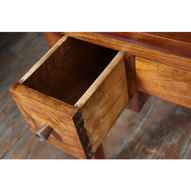 Brown French Art Deco Walnut Writing Desk, 1930 For Sale - Image 8 of 17