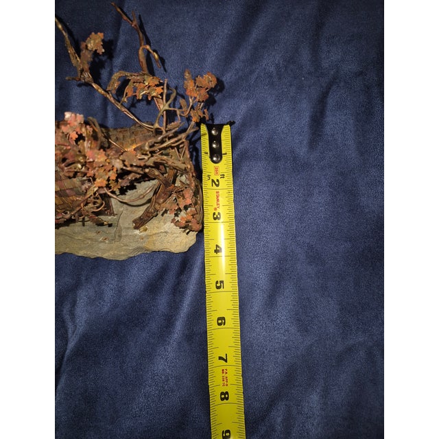 Vintage Mid-Century Brutalist Torch-Cut Copper Cabin & Tree Sculpture by Nick Stan For Sale - Image 10 of 10