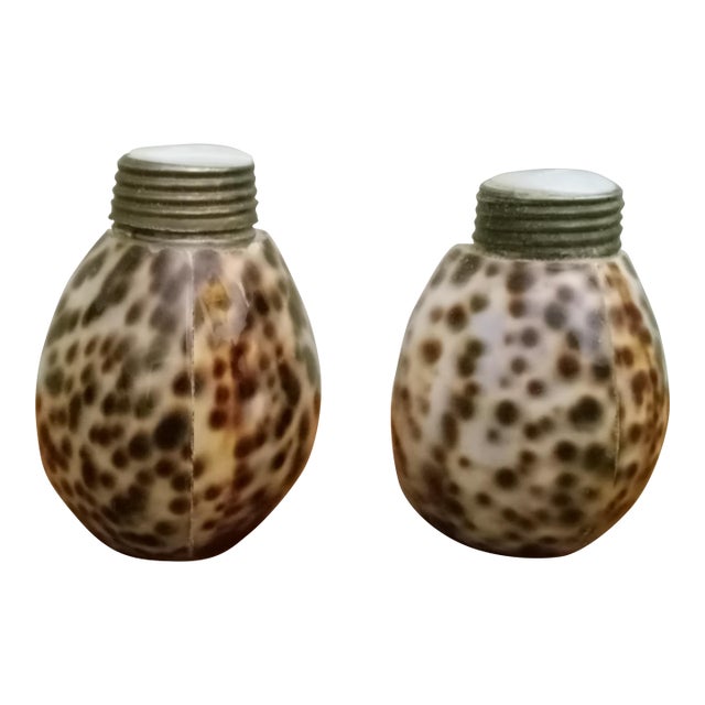Vintage Sea Shell Salt and Pepper Shakers For Sale