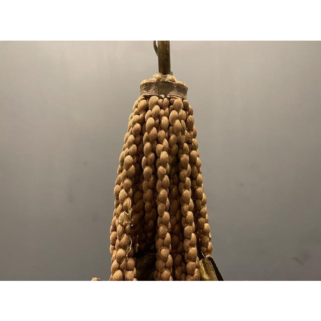 Large Vintage Italian Tole Chandelier, 1940s For Sale - Image 6 of 16