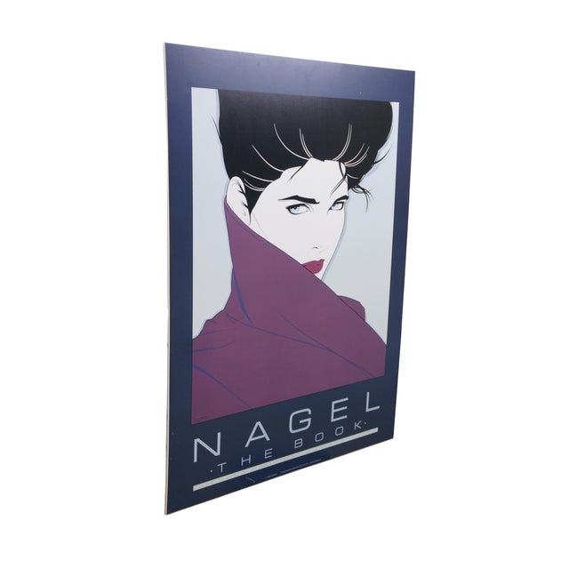 1985 Patrick Nagel "The Book" original pop art poster print. Mounted to foam backing. Dumas. Mirage Editions Inc Santa...