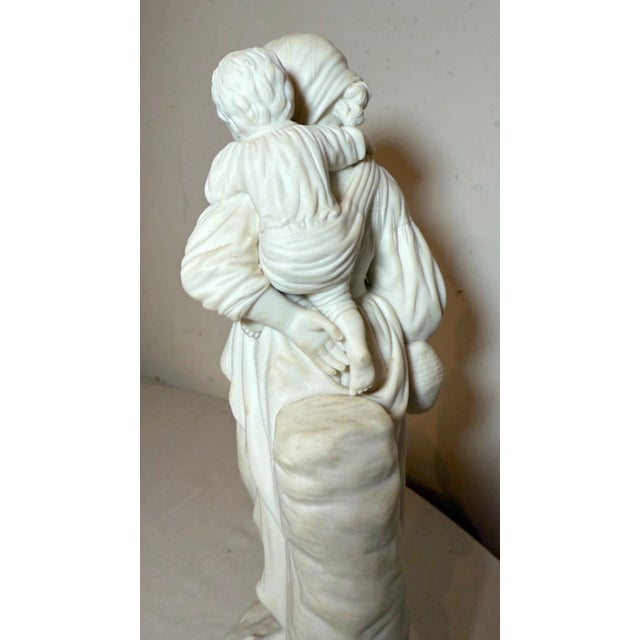 Large Antique 19th Century Parian Porcelain Lady European Figural Statue Figure For Sale - Image 11 of 13