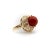 Vintage 14k Gold Freeform Sardinian Coral Sphere Ring Size 5 For Sale In Los Angeles - Image 6 of 9