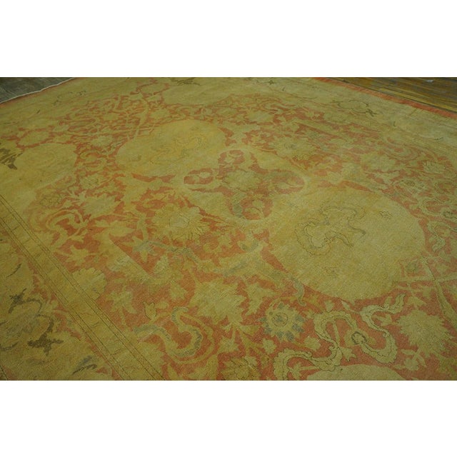1890s Salmon Camel Medallion Traditional Antique N. Indian Amritsar Rug 11' X 17'2" Handknotted Wool Carpet For Sale - Image 4 of 8