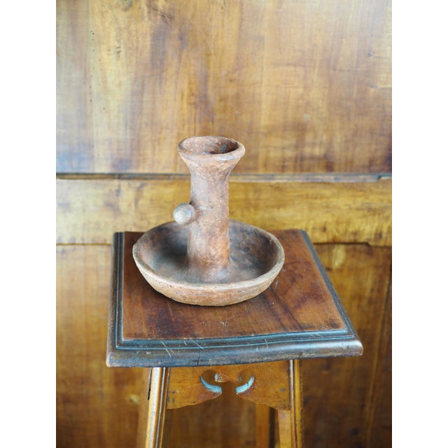 Ceramic 1960s Brutalism Terracotta Candlestick, James Bréda For Sale - Image 7 of 8
