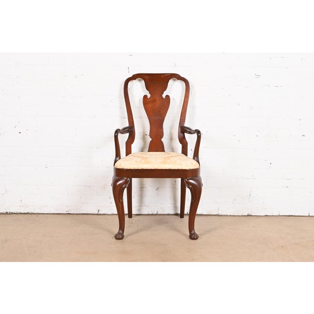 Baker Furniture Historic Charleston Queen Anne Carved Mahogany Dining Armchairs, Pair For Sale In South Bend - Image 6 of 12