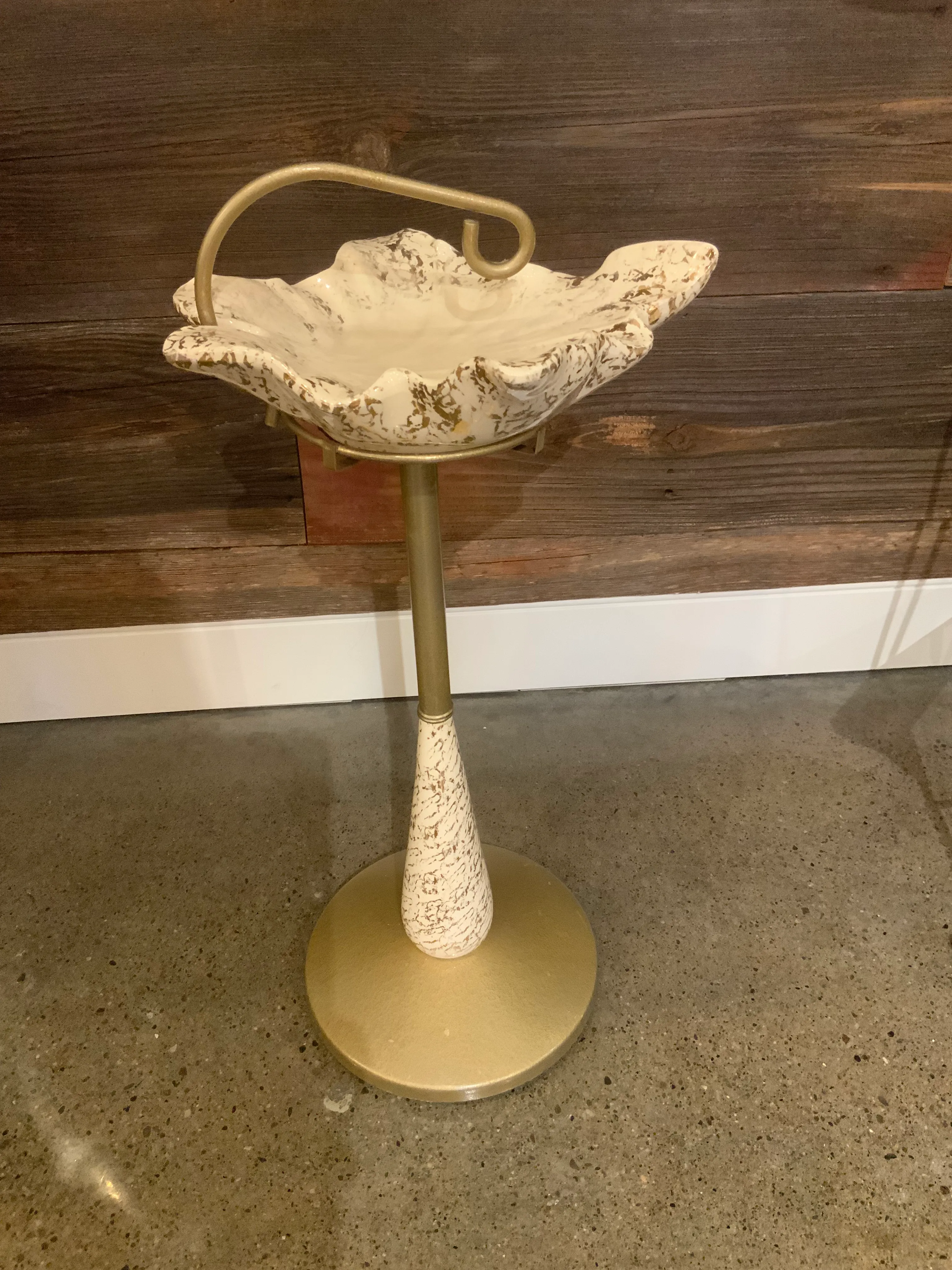1950s Capodimonte Gold Leaf Floor Ashtray Stand | Chairish