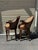 English Pair of Century Furniture Savoy Swivel Bar Stools With Leather Seats and Paisley Upholstery For Sale - Image 3 of 7