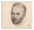Paul Garin, Male Portrait, Pencil and Charcoal Drawing on Paper, 1950s For Sale