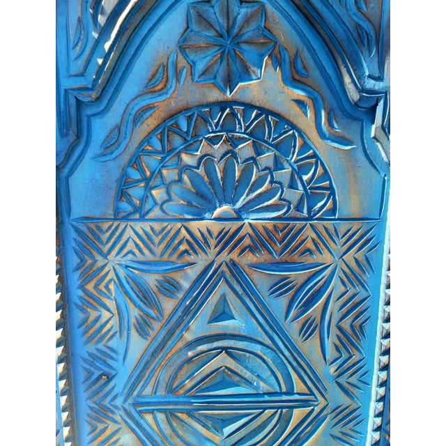 Blue Wash Handmade Moroccan Berber‑Style Wooden Sideboard For Sale - Image 4 of 9