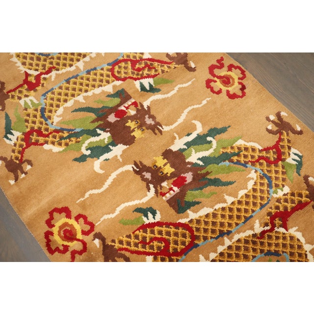 Dragon Vintage Tibetan Rug, 3' X 5'10'' For Sale - Image 4 of 9