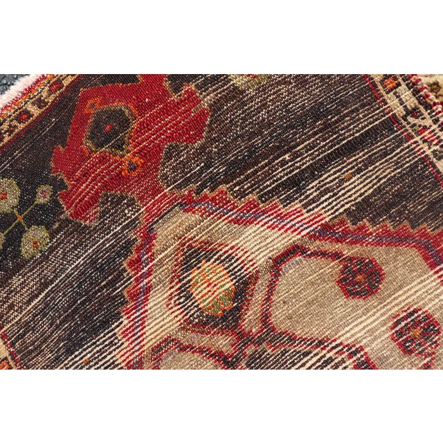 Vintage Turkish Oushak Rug With Taupe Medallion and Rich Brown Field For Sale - Image 11 of 11