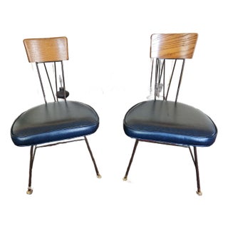 A Pair of Richard McCarthy Selrite Attributed Wrought Iron Chairs For Sale