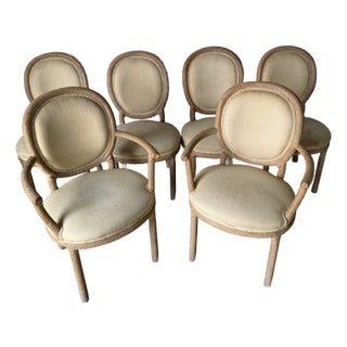 Italian F.lli Boffi Hollywood Regency Style Faux Rope Twist Dining Chairs – Set of 6 For Sale