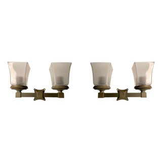 Early PAIR Antique Pullman Train Car Lamp Sconces Architectural Salvage For Sale