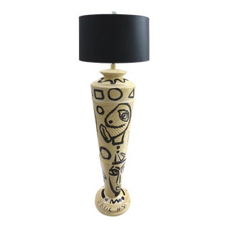 1980s Peter Robert Keil Painted Faces Floor Lamp For Sale
