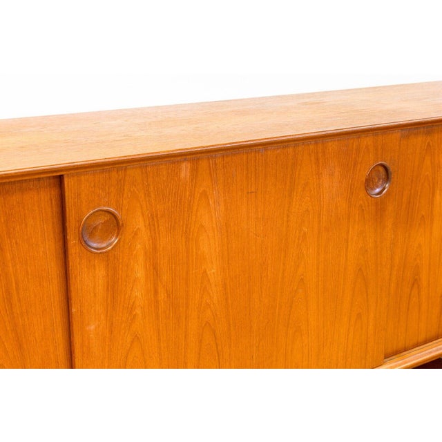 Classic Danish Mid Century Modern 1960s Teak Wood Sliding Door Credenza