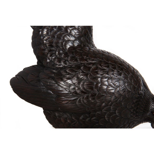 Japanese Meiji Period Pair of Bronze Sculptures Okimono of Rooster & Hen For Sale - Image 17 of 18