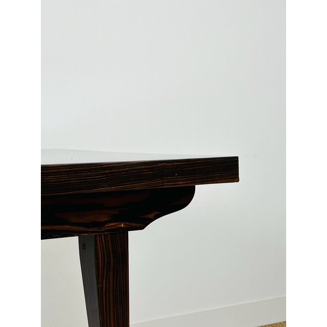Art Deco Dining Table in Macassar Ebony with Extensions, France, 1940s For Sale - Image 10 of 18