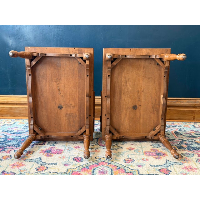 Mid 20th Century Heywood-Wakefield "Old Colony" Solid Maple Step Tables - A Pair For Sale - Image 9 of 12