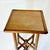 1950s Vintage Arts & Crafts Boho Chic Oak, Cane & Brass Stick & Ball Drinks Table For Sale - Image 9 of 13