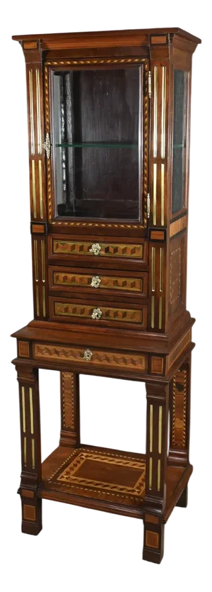 Small Marquetry Display Cabinet