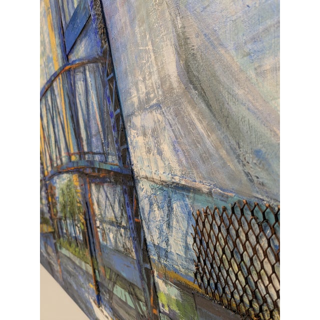 Main Street Bridge, Abstract Expressionist, Mixed Media on Canvas, Marsha Glazière For Sale - Image 11 of 11