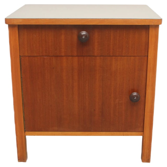 Bedside Table in Walnut & Formica, 1950s For Sale