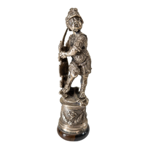 19th Century French or Italian Silvered Bronze of a Neoclassical Boy in Armor