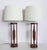 Pair Tony Paul for Westwood Industries Walnut & White "Modern Americana" Table Lamps. Featuring four sculpted, cut out...