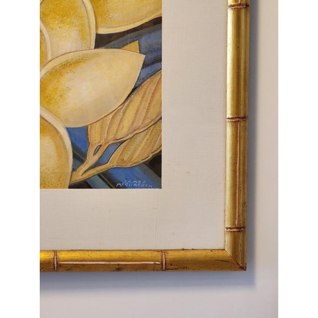 1940s Original Gouache Painting Egret Birds by James McCracken Signature Bamboo Framed Wall Art For Sale In New York - Image 6 of 12