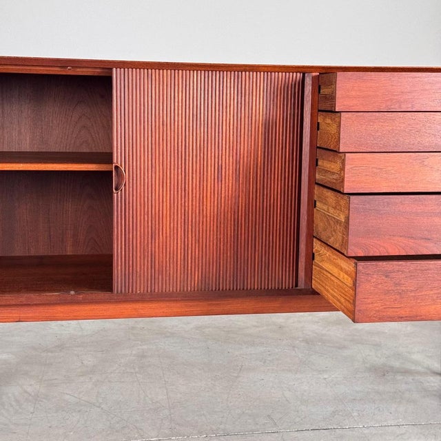 Danish Modern Tambour Credenza attributed to Peter Hvidt & Orla Mølgaard-Nielsen, 1960s For Sale - Image 17 of 18