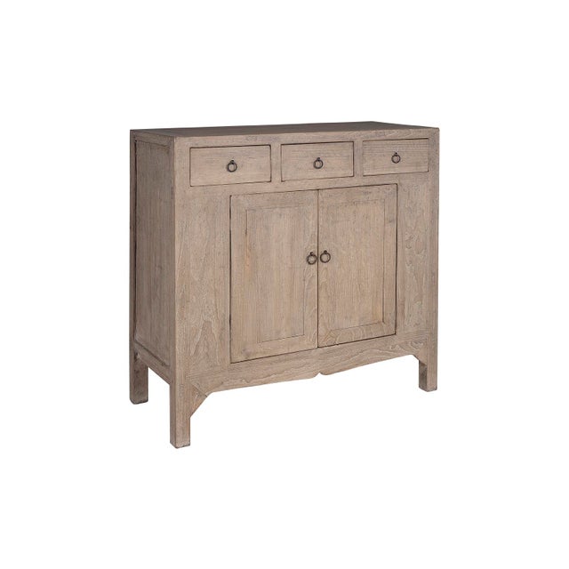 Contemporary Three Drawer Two Door Server in Bleached Elm For Sale - Image 3 of 8