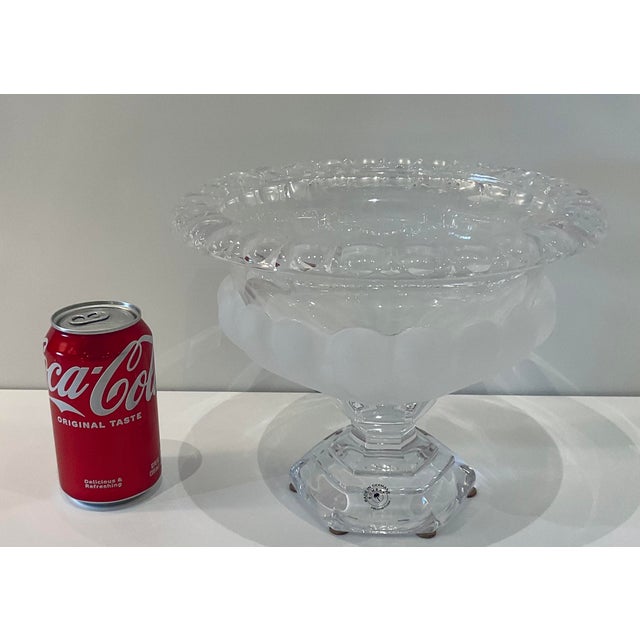 Unique Transitional Crystal and Frosted Glass Bowl, showroom floor sample