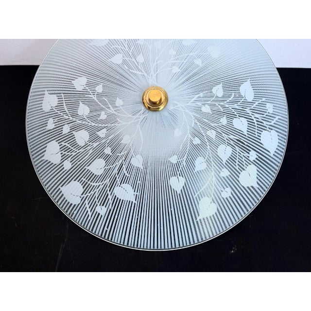 1960s Striped Leafy Flush Light For Sale - Image 6 of 15