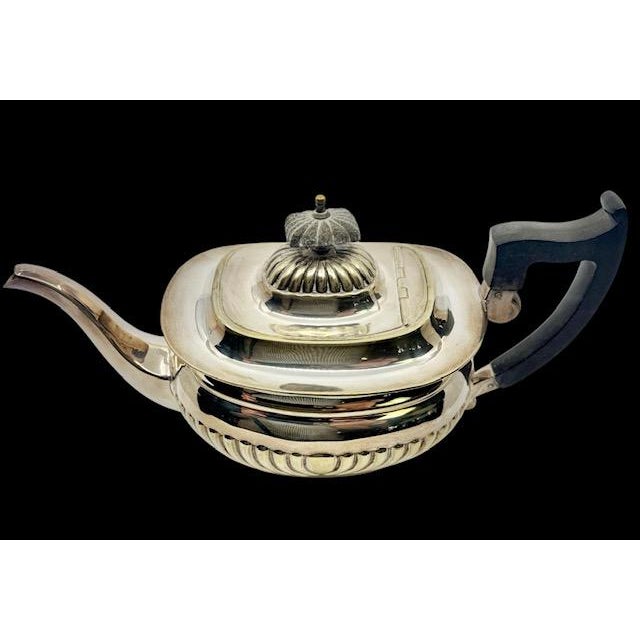 Antique William Adam’s Sheffield Silver Plated Five-Piece Coffee & Tea Service For Sale - Image 4 of 16