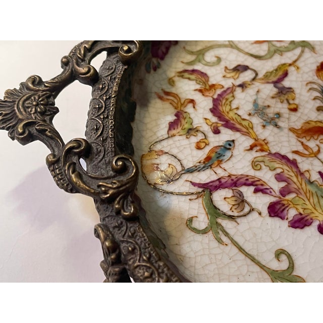 Antique Hua Rong Tang Zhi Porcelain Decorative Trinket Plate For Sale - Image 4 of 7